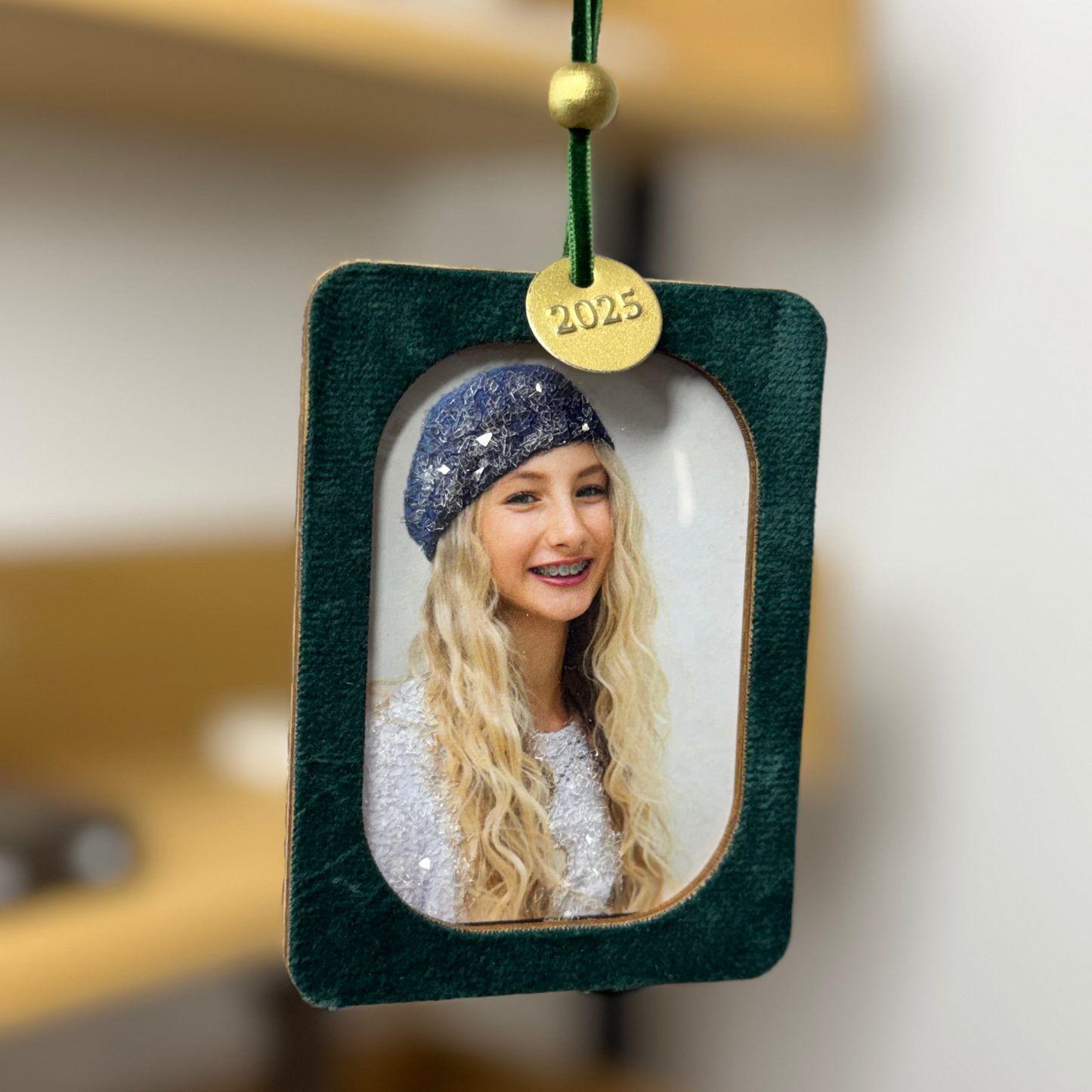 Custom Christmas Glitter Photo Ornament