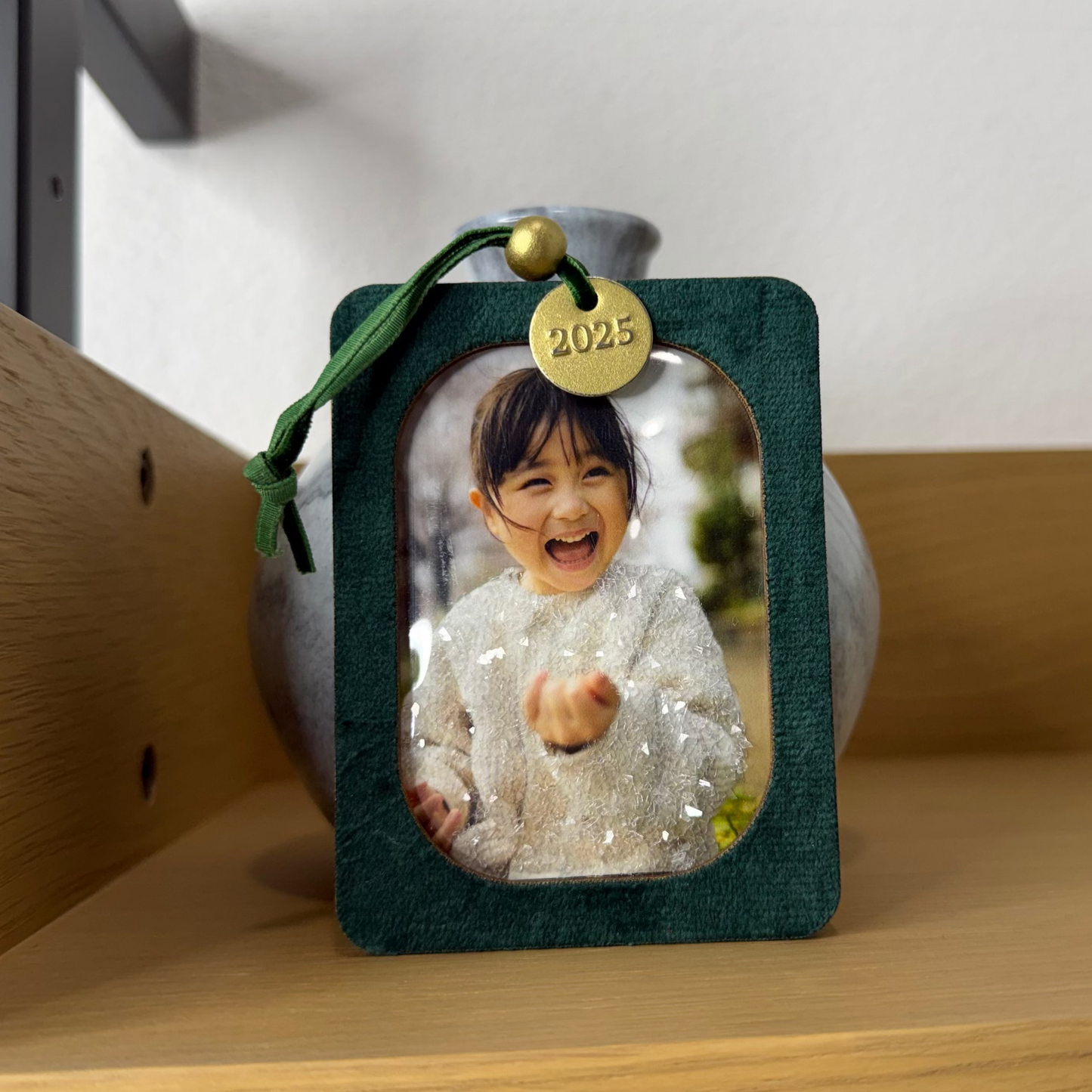 Custom Christmas Glitter Photo Ornament