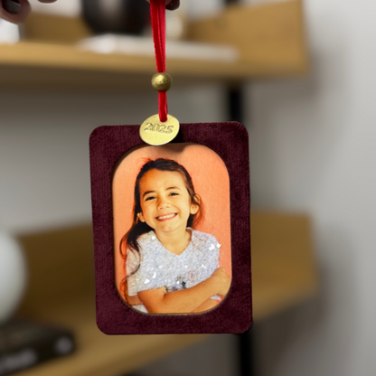 Custom Christmas Glitter Photo Ornament