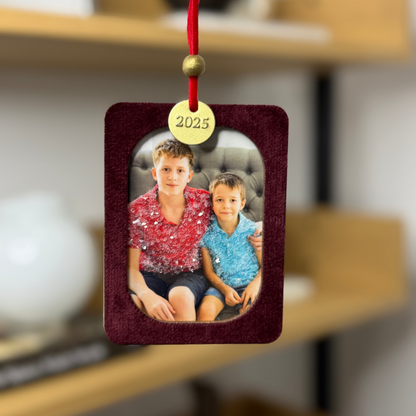 Custom Christmas Glitter Photo Ornament