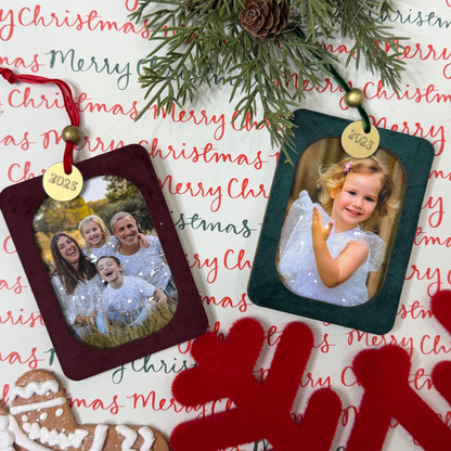 Custom Christmas Glitter Photo Ornament