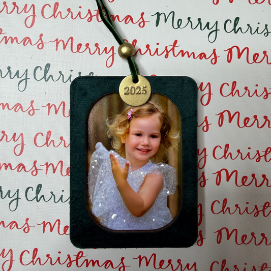 Custom Christmas Glitter Photo Ornament