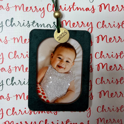 Custom Christmas Glitter Photo Ornament