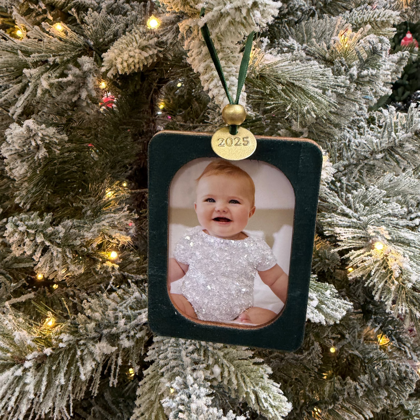 Custom Christmas Glitter Photo Ornament