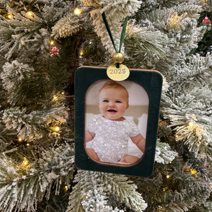 Custom Christmas Glitter Photo Ornament