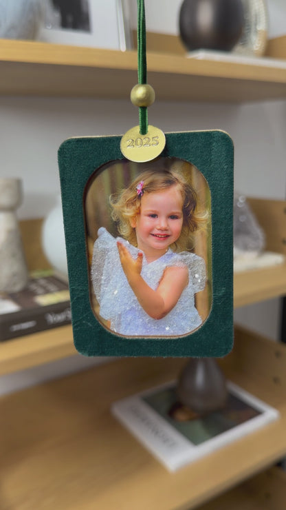 Custom Christmas Glitter Photo Ornament