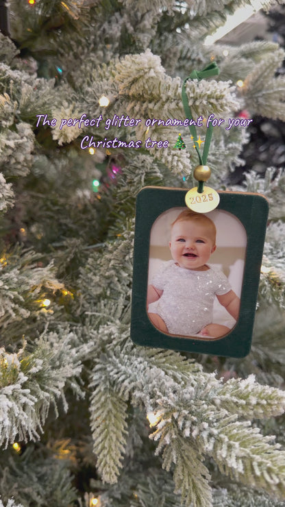 Custom Christmas Glitter Photo Ornament